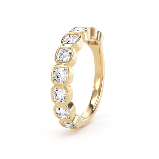 Cushion Cut - Bezel Set Multistone Band (BZC)