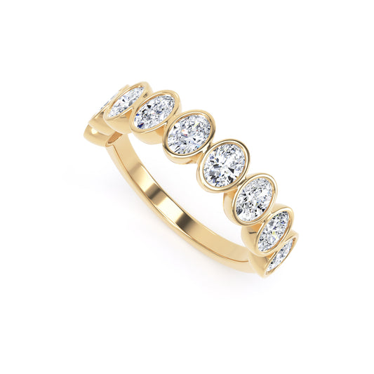 Oval Cut - Bezel Set Multistone Band (BZO)
