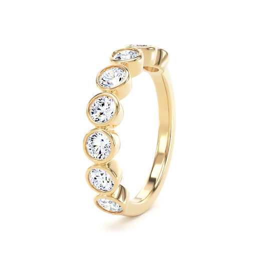 Round Brilliant - Bezel Set Multistone Band (BZR)
