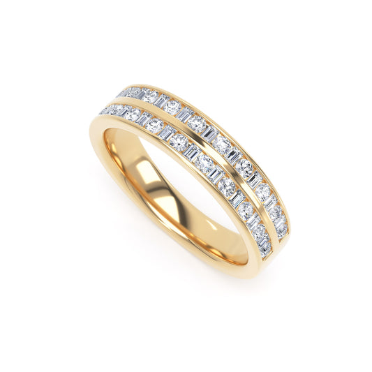 4MM Width Band Round Brilliant & Baguette - Double Row Channel (DRB)