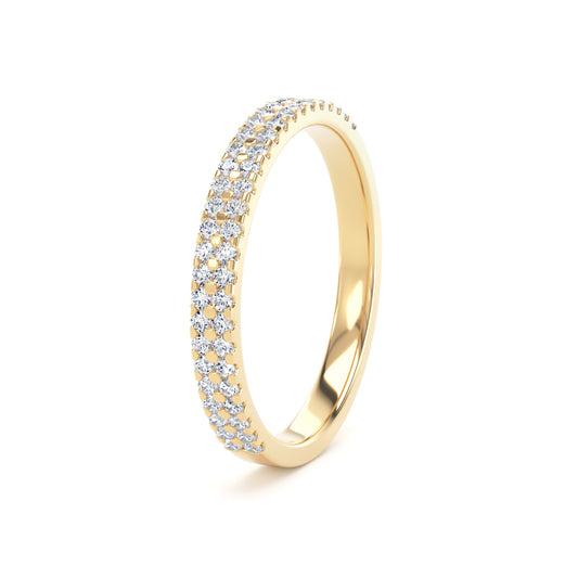 2.3MM Width Band Round Brilliant Cut - Double Row Claw (DRW)
