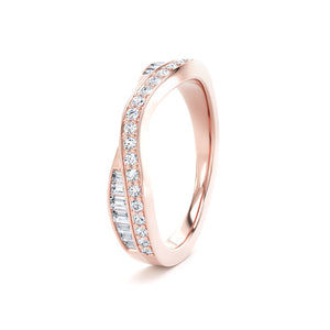 Round Brilliant & Baguette Cut - Entwined Double Row (BBE)