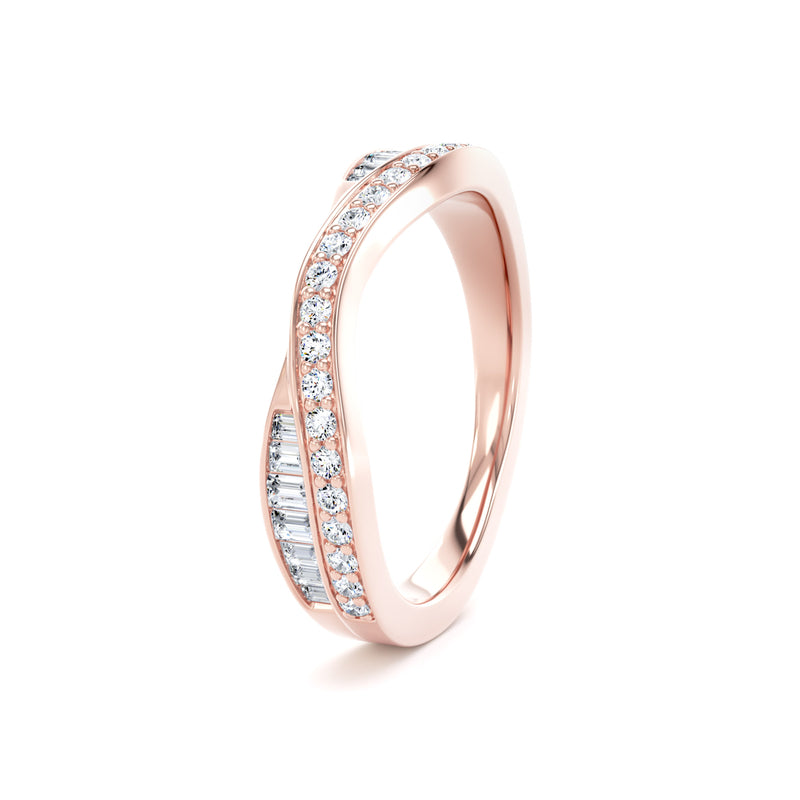 Round Brilliant & Baguette Cut - Entwined Double Row (BBE)