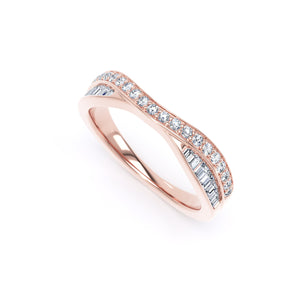 Round Brilliant & Baguette Cut - Entwined Double Row (BBE)