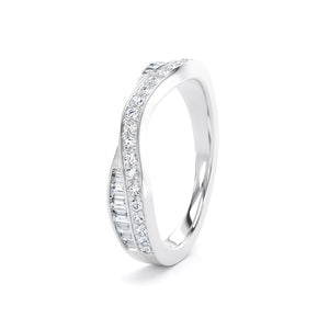 Round Brilliant & Baguette Cut - Entwined Double Row (BBE)