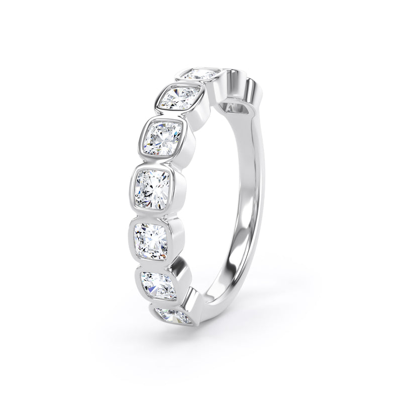 Cushion Cut - Bezel Set Multistone Band (BZC)