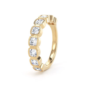 Cushion Cut - Bezel Set Multistone Band (BZC)
