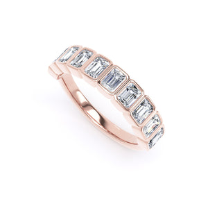 Emerald Cut - Bezel Set Multistone Band (BZE)