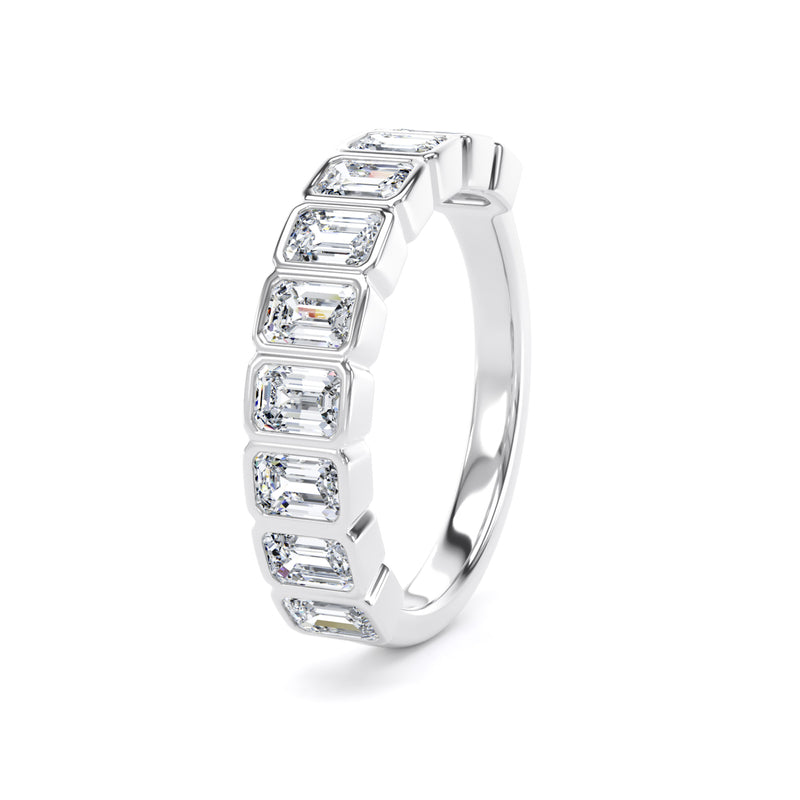 Emerald Cut - Bezel Set Multistone Band (BZE)