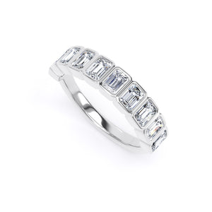 Emerald Cut - Bezel Set Multistone Band (BZE)