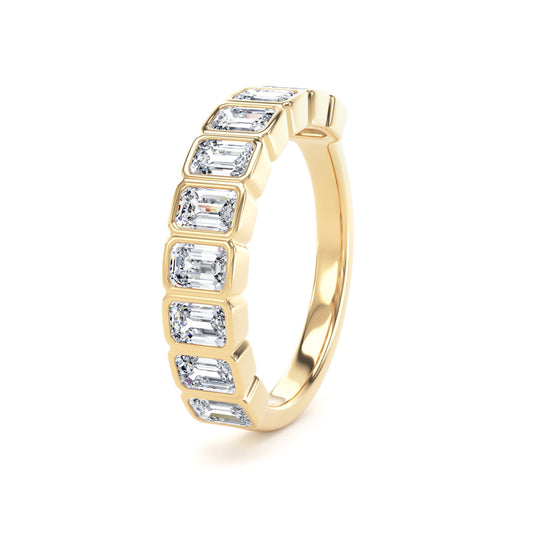 Emerald Cut - Bezel Set Multistone Band (BZE)
