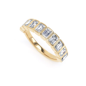 Emerald Cut - Bezel Set Multistone Band (BZE)