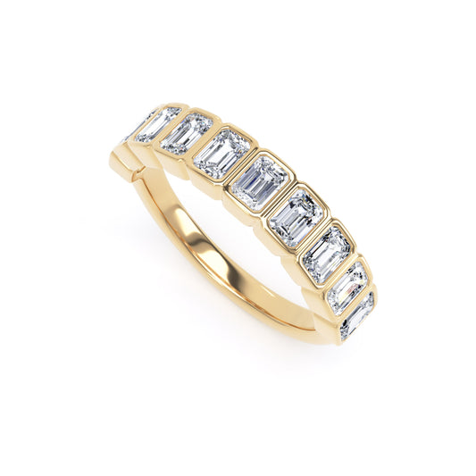 Emerald Cut - Bezel Set Multistone Band (BZE)