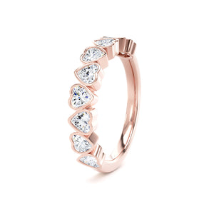 Heart Cut - Bezel Set Multistone Band (BZH)