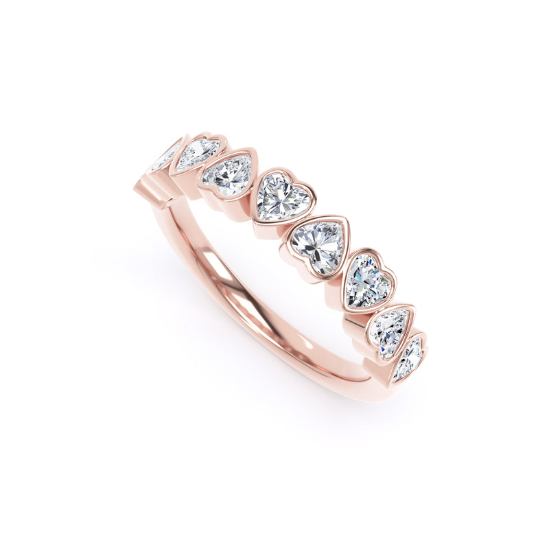Heart Cut - Bezel Set Multistone Band (BZH)