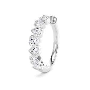 Heart Cut - Bezel Set Multistone Band (BZH)
