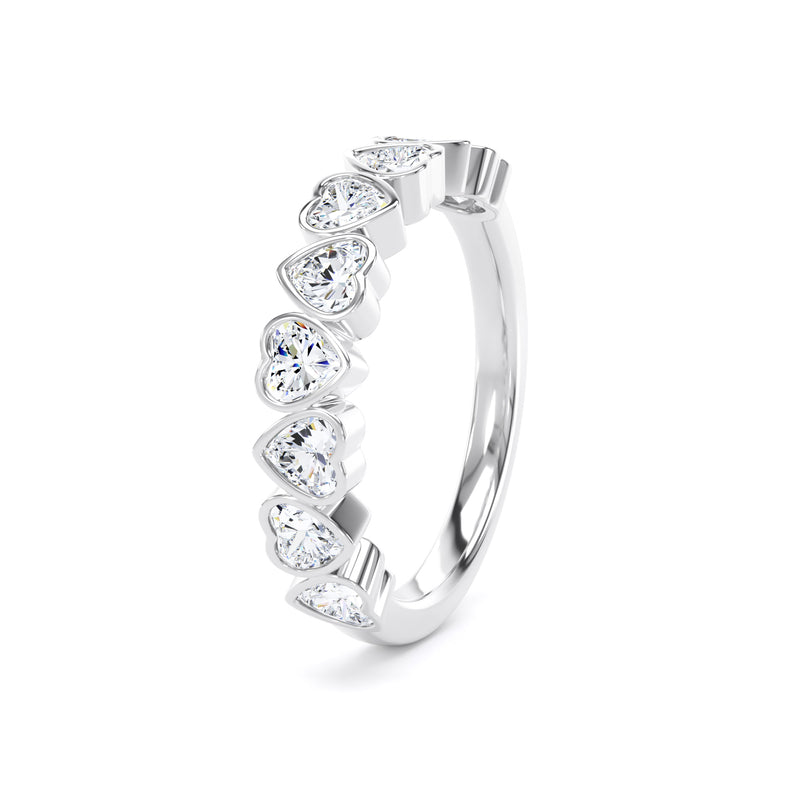 Heart Cut - Bezel Set Multistone Band (BZH)