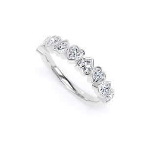 Heart Cut - Bezel Set Multistone Band (BZH)