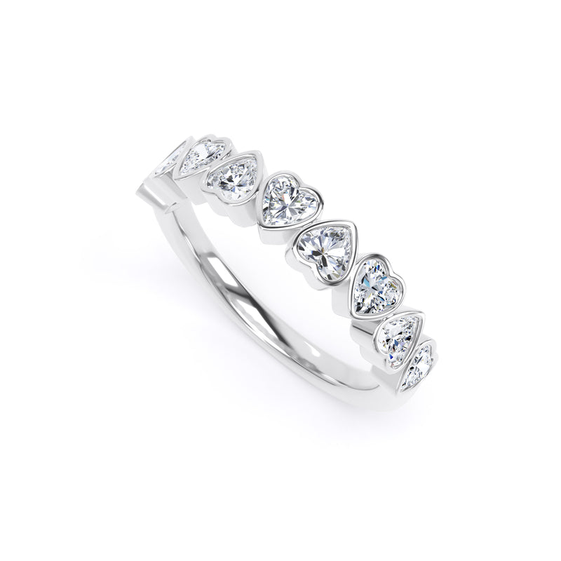 Heart Cut - Bezel Set Multistone Band (BZH)