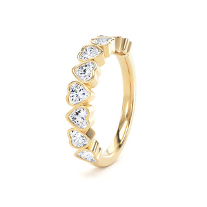 Heart Cut - Bezel Set Multistone Band (BZH)