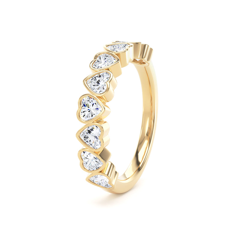 Heart Cut - Bezel Set Multistone Band (BZH)