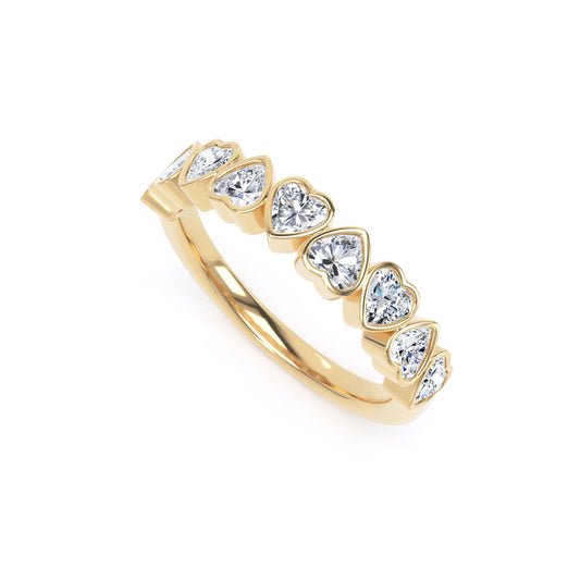 Heart Cut - Bezel Set Multistone Band (BZH)