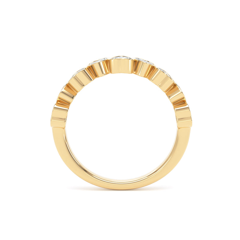 Heart Cut - Bezel Set Multistone Band (BZH)