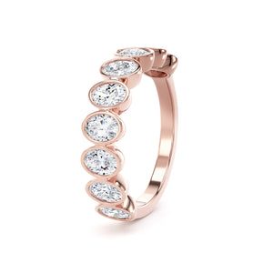 Oval Cut - Bezel Set Multistone Band (BZO)