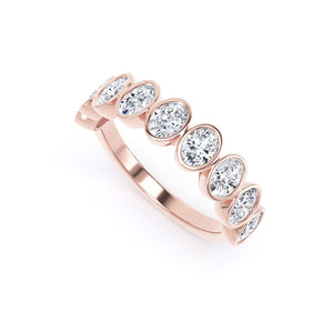 Oval Cut - Bezel Set Multistone Band (BZO)