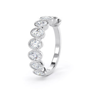 Oval Cut - Bezel Set Multistone Band (BZO)