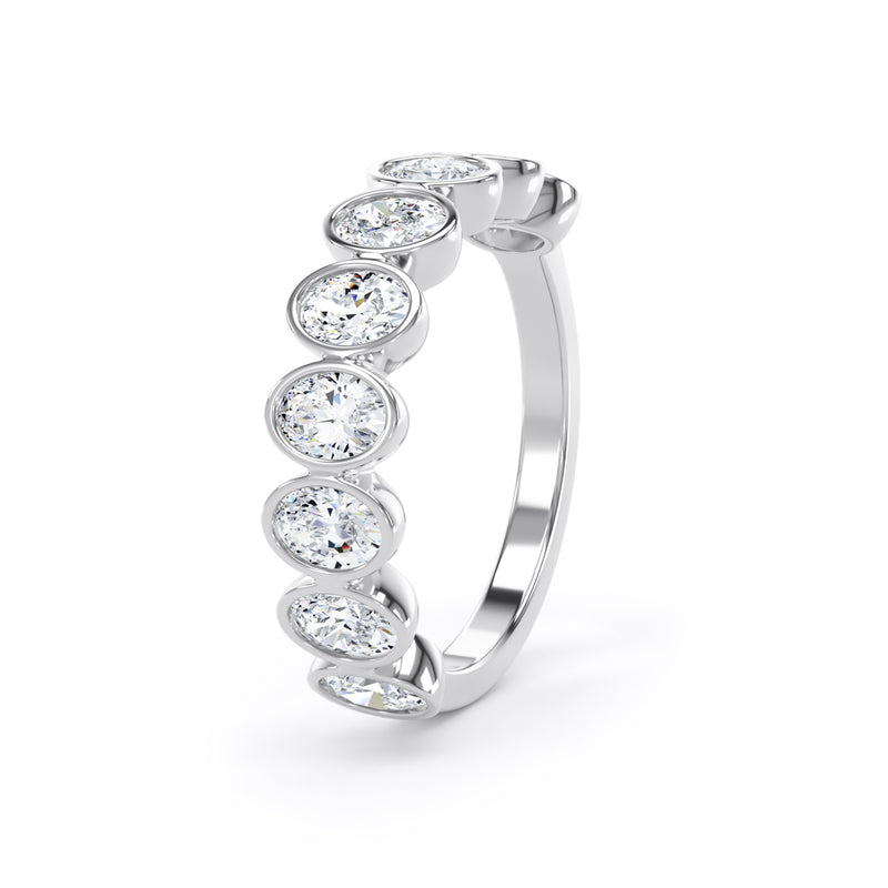 Oval Cut - Bezel Set Multistone Band (BZO)