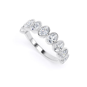 Oval Cut - Bezel Set Multistone Band (BZO)