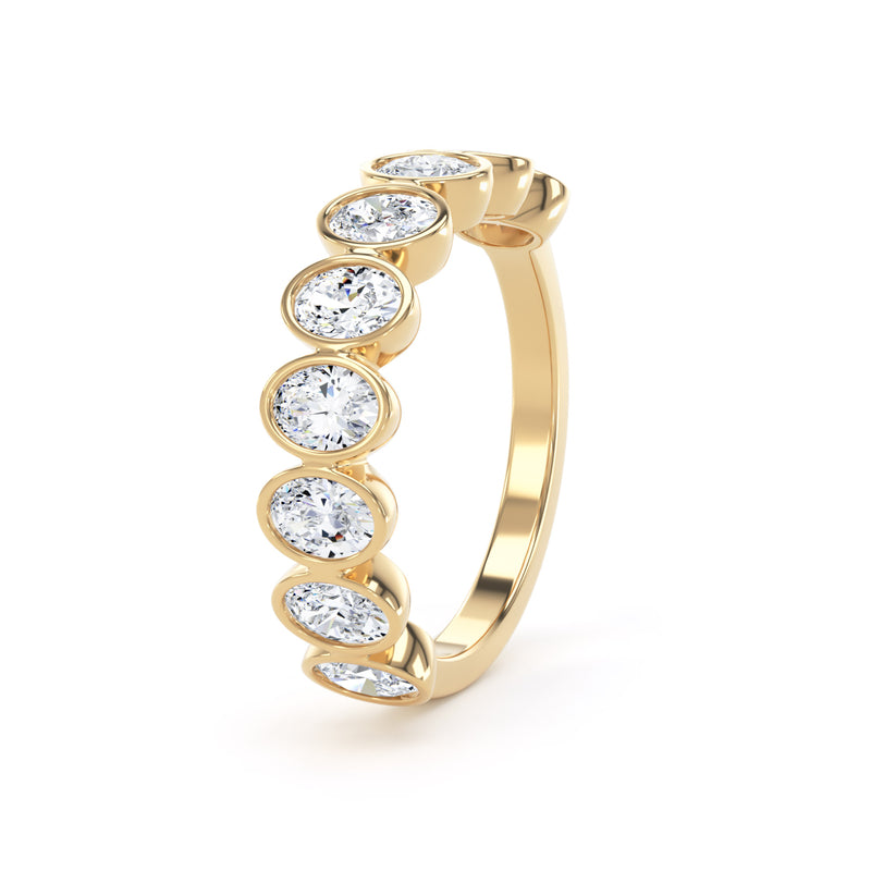 Oval Cut - Bezel Set Multistone Band (BZO)