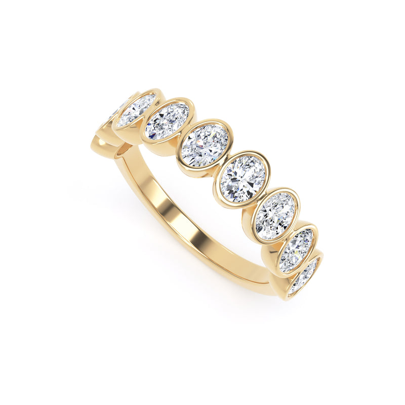 Oval Cut - Bezel Set Multistone Band (BZO)