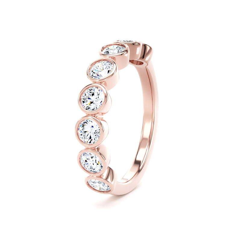 Round Brilliant - Bezel Set Multistone Band (BZR)