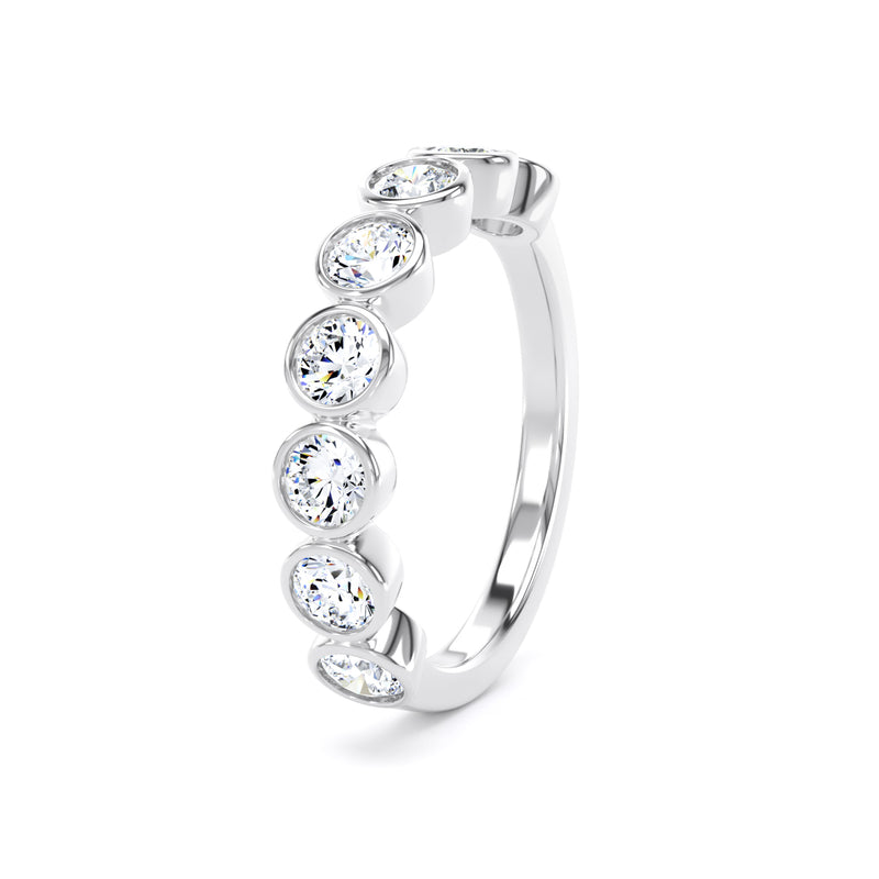 Round Brilliant - Bezel Set Multistone Band (BZR)