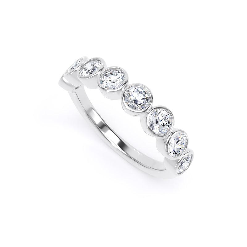 Round Brilliant - Bezel Set Multistone Band (BZR)