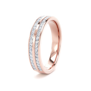 4MM Width Band Princess Cut - Double Row Channel (DPC)