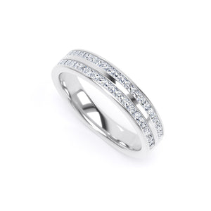 4MM Width Band Princess Cut - Double Row Channel (DPC)