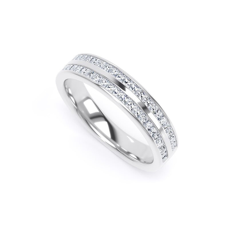 4MM Width Band Princess Cut - Double Row Channel (DPC)