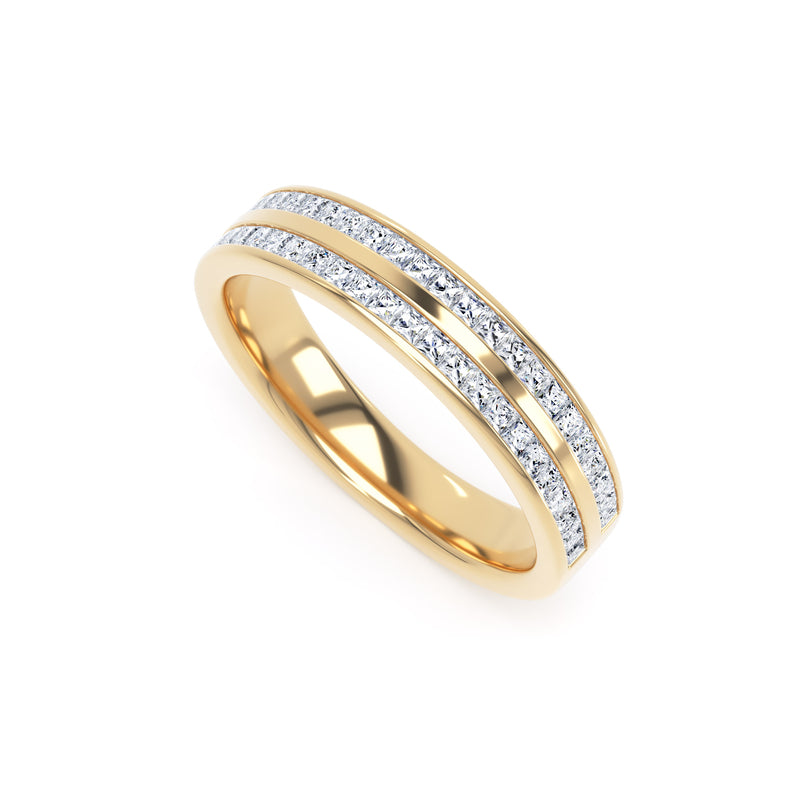 4MM Width Band Princess Cut - Double Row Channel (DPC)