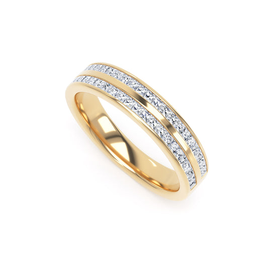 4MM Width Band Princess Cut - Double Row Channel (DPC)