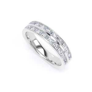 4MM Width Band Round Brilliant & Baguette - Double Row Channel (DRB)