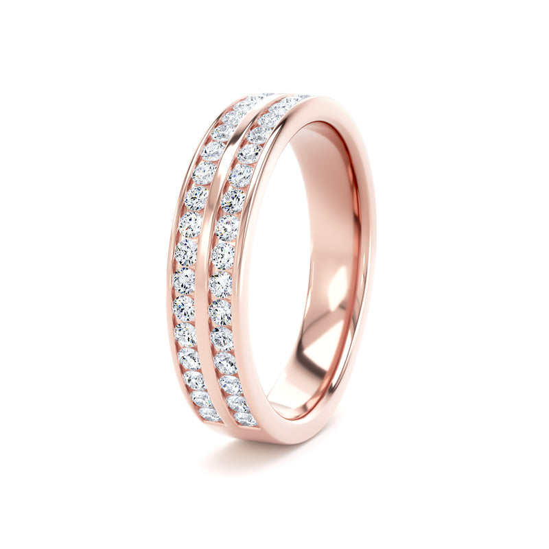 4MM Width Band Round Brilliant Cut - Double Row Channel (DRC)