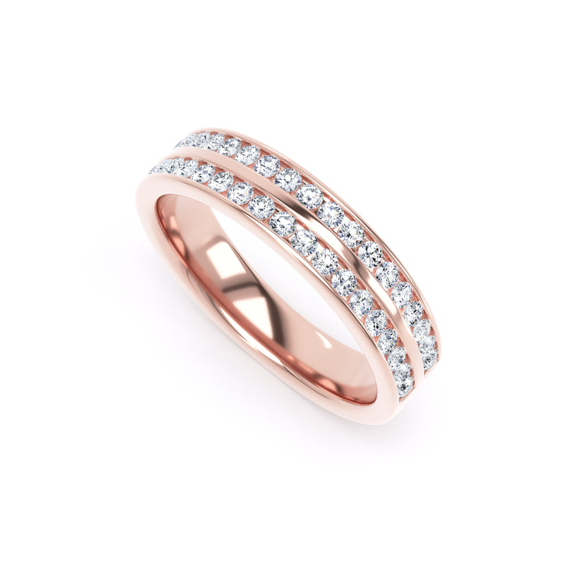 4MM Width Band Round Brilliant Cut - Double Row Channel (DRC)