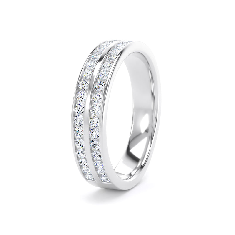 4MM Width Band Round Brilliant Cut - Double Row Channel (DRC)