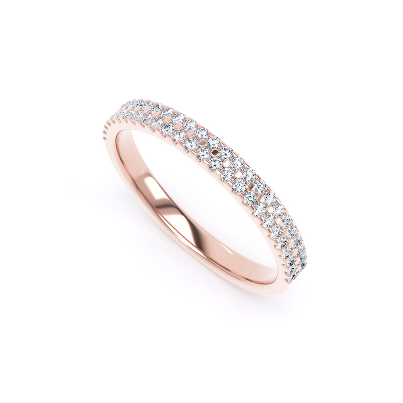 2.3MM Width Band Round Brilliant Cut - Double Row Claw (DRW)