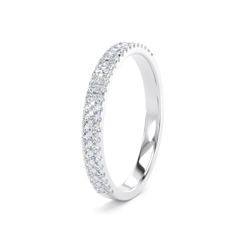 2.3MM Width Band Round Brilliant Cut - Double Row Claw (DRW)