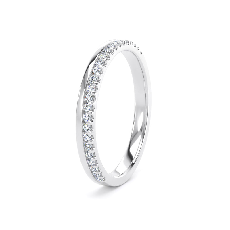 2.4MM Width Band Round Brilliant Cut - Offset Claw (OSW)