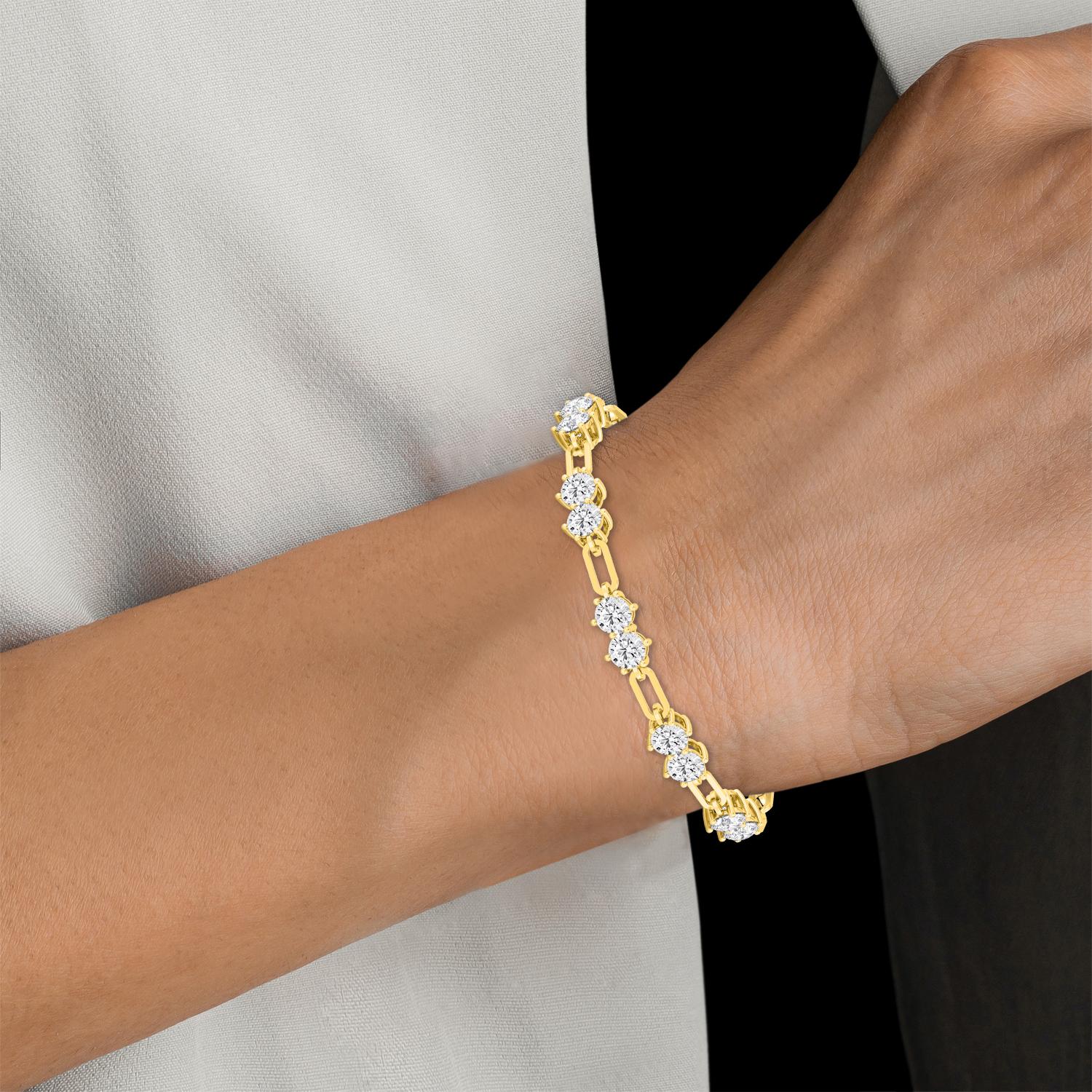 18K Yellow Gold Lab Grown Diamond BRACELET 4.20 ctw BR20373-4-7IN